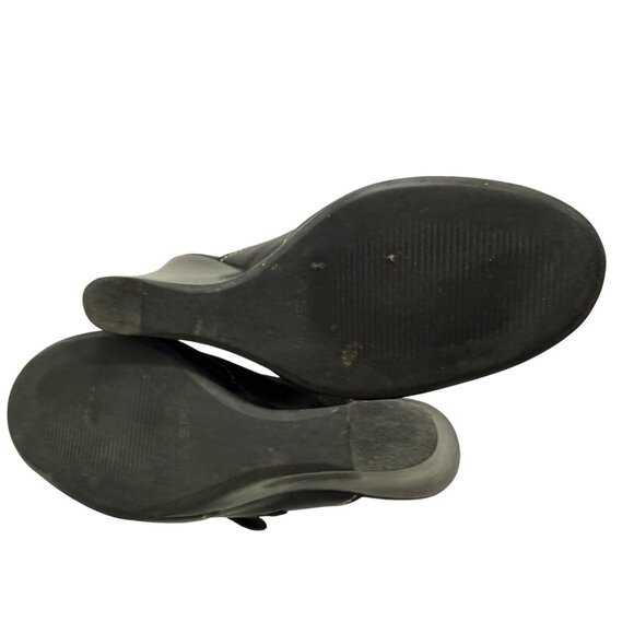 Via Spiga Black Leather Wedge High Heel Mules – Size 6M - Picture 11 of 11